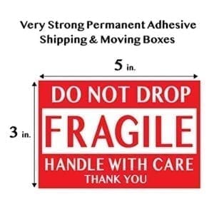 3x4.5 100 PCS Pink Fragile Handle with Love Labels Thank You Stickers Shipping Mailing Cartons Envelops Adhesive Labels-Poskornwel 