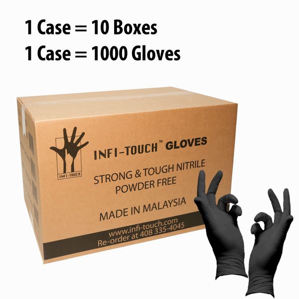 Strong and Tough Black Nitrile Gloves Box